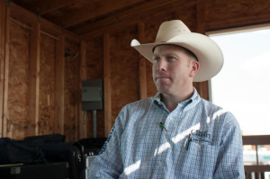 World champion auctioneer Kyle Shobe at RoughRider Days in Dickinson, ND.  Photo by Kevin Tobosa