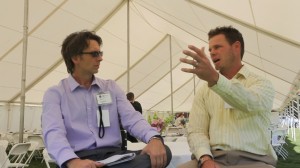 Tyson Olson (right) and Jason Spiess (left) at the Rocky Mountain Economic Summit in Jackson Hole, Wy. Photo by Kevin Tobosa